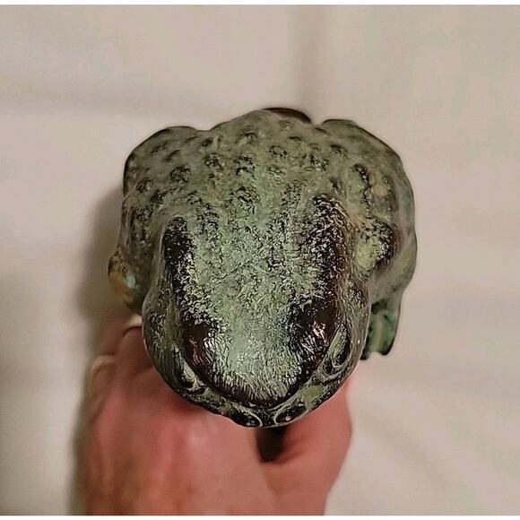Brass Frog Toad Garden Spigot Faucet Aged Natural Patina - Picture 6 of 7